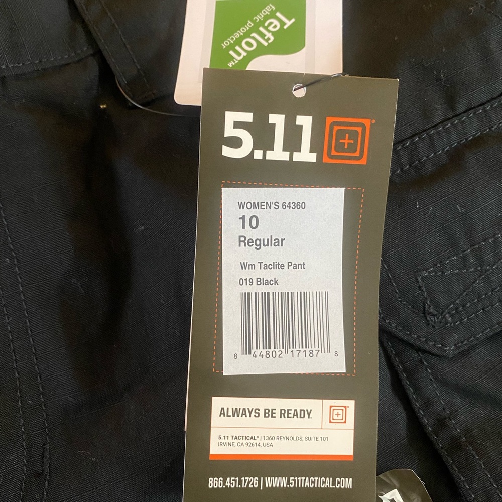 5.11 tactical pants. 10R fit nicely around hips to support a utility belt.